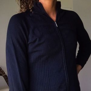 navy blue sweater zip up
